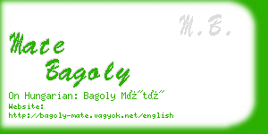 mate bagoly business card